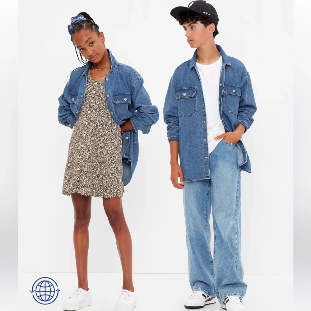 GAP Blue Denim Overshirt / Shacket - Light & Medium Blue